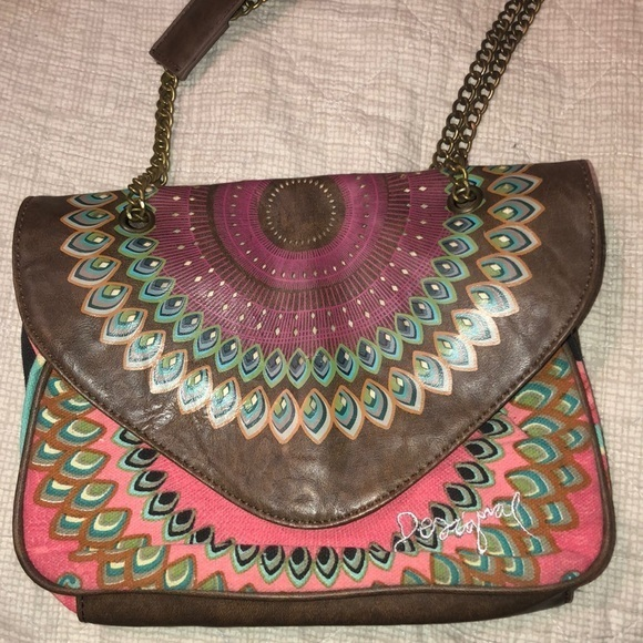 Desigual Handbags - Desigual multicolored bag new without‎ tags dark bronze hardware pretty colors